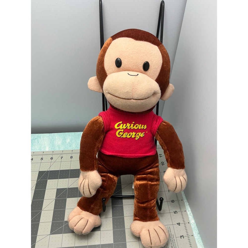 Curious George Plush Monkey Stuffed Animal Red Shirt 15 Inch Brown Toy